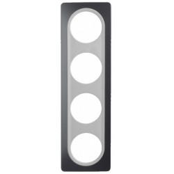 Ohmtec - EPURE - Plaque 4 postes - Anthracite avec insert blanc - Réf : 480657O