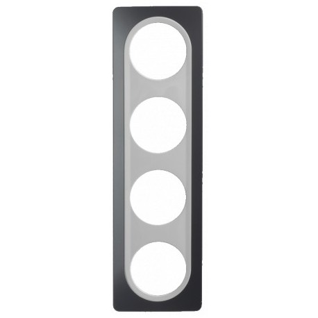 Ohmtec - EPURE - Plaque 4 postes - Anthracite avec insert blanc - Réf : 480657O