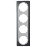 Ohmtec - EPURE - Plaque 4 postes - Anthracite avec insert blanc - Réf : 480657O