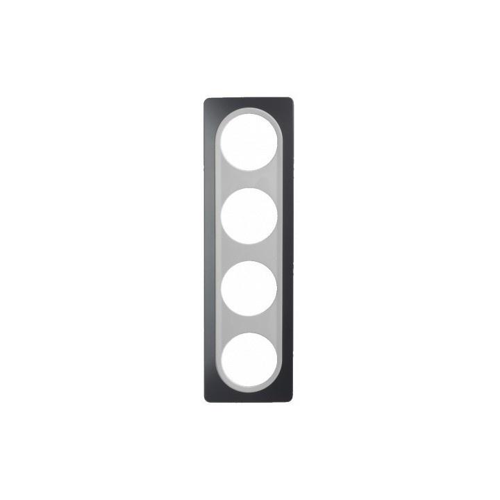 Ohmtec - EPURE - Plaque 4 postes - Anthracite avec insert blanc - Réf : 480657O