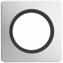 Ohmtec - EPURE - Plaque 1 poste - Blanche avec insert anthracite - Réf : 480651O