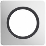Ohmtec - EPURE - Plaque 1 poste - Blanche avec insert anthracite - Réf : 480651O