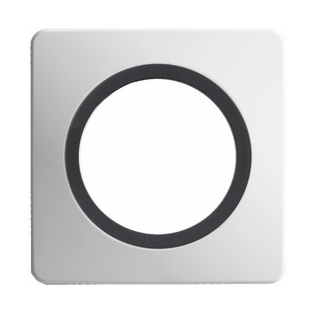 Ohmtec - EPURE - Plaque 1 poste - Blanche avec insert anthracite - Réf : 480651O