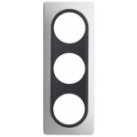 Ohmtec - EPURE - Plaque 3 postes - Blanche avec insert anthracite - Réf : 480653O