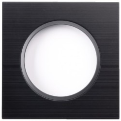 Ohmtec - EPURE - Plaque 1 poste alu brossé noir et anthracite - Réf : 480620O