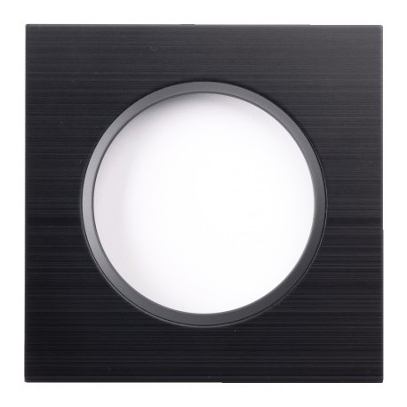 Ohmtec - EPURE - Plaque 1 poste alu brossé noir et anthracite - Réf : 480620O