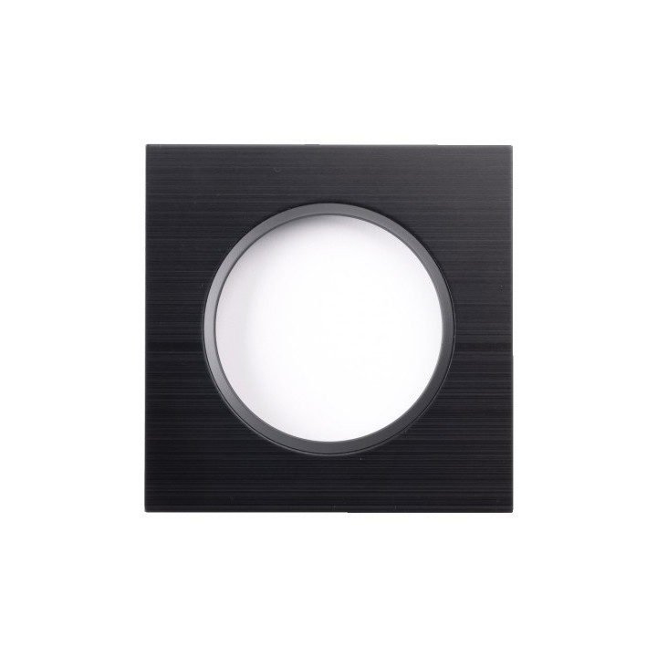 Ohmtec - EPURE - Plaque 1 poste alu brossé noir et anthracite - Réf : 480620O
