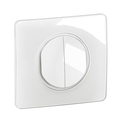 Legrand Céliane - Double Interrupteur ou va-et-vient complet avec voyant lumineux - 1 poste - Blanc - Réf : CB3001-P