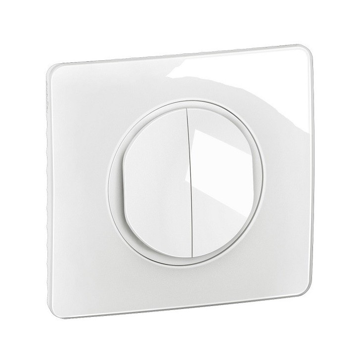 Legrand Céliane - Double Interrupteur ou va-et-vient complet avec voyant lumineux - 1 poste - Blanc - Réf : CB3001-P