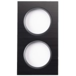 Ohmtec - EPURE - Plaque 2 postes alu brossé noir et anthracite - Réf : 480621O