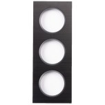 Ohmtec - EPURE - Plaque 3 postes alu brossé noir et anthracite - Réf : 480622O
