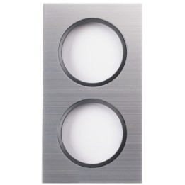 Ohmtec - EPURE - Plaque 2 postes alu brossé et anthracite - Réf : 480625O