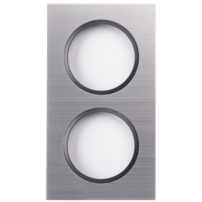 Ohmtec - EPURE - Plaque 2 postes alu brossé et anthracite - Réf : 480625O