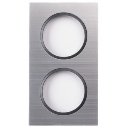 Ohmtec - EPURE - Plaque 2 postes alu brossé et anthracite - Réf : 480625O