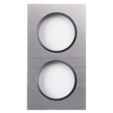 Ohmtec - EPURE - Plaque 2 postes alu brossé et anthracite - Réf : 480625O