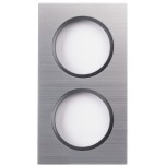 Ohmtec - EPURE - Plaque 2 postes alu brossé et anthracite - Réf : 480625O