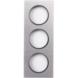Ohmtec - EPURE - Plaque 3 postes alu brossé et anthracite - Réf : 480626O