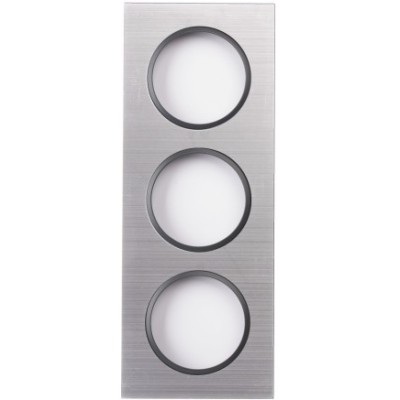 Ohmtec - EPURE - Plaque 3 postes alu brossé et anthracite - Réf : 480626O