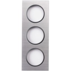 Ohmtec - EPURE - Plaque 3 postes alu brossé et anthracite - Réf : 480626O