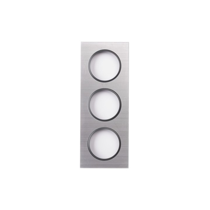 Ohmtec - EPURE - Plaque 3 postes alu brossé et anthracite - Réf : 480626O