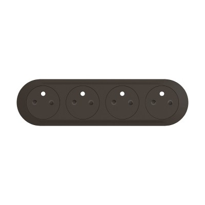 Legrand Céliane - Enjoliveur Prise de courant précâblée 4x2P+T compacte - Surface à bornes automatiques - Noir- Réf : CN0114