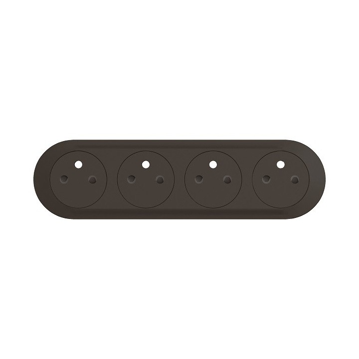 Legrand Céliane - Enjoliveur Prise de courant précâblée 4x2P+T compacte - Surface à bornes automatiques - Noir- Réf : CN0114