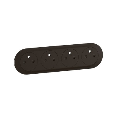 Legrand Céliane - Enjoliveur Prise de courant précâblée 4x2P+T compacte - Surface à bornes automatiques - Noir- Réf : CN0114