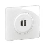 Legrand Céliane - Double prise chargeur USB Type C - 20W - Charge rapide - Complet - Blanc - Réf : CM0154-P