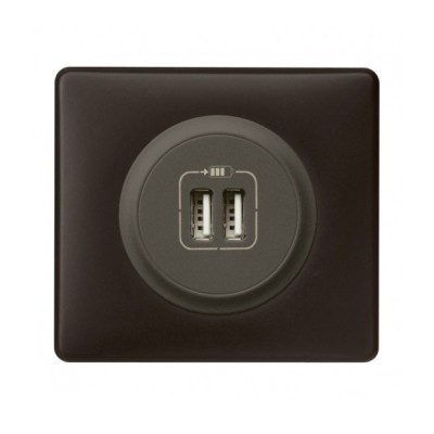 Legrand Céliane - Double prise chargeur USB Type C - 20W - Charge rapide - Complet - Noir - Réf : CN0154-P