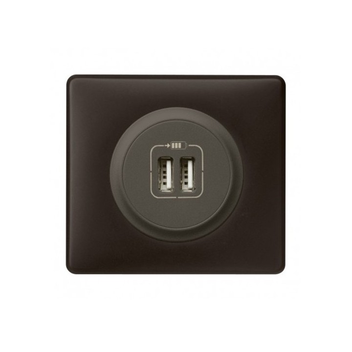 Legrand Céliane - Double prise chargeur USB Type C - 20W - Charge rapide - Complet - Noir - Réf : CN0154-P