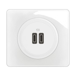 Legrand Céliane - Double prise chargeur USB Type C - 20W - Charge rapide - Complet - Blanc - Réf : CB0154-P