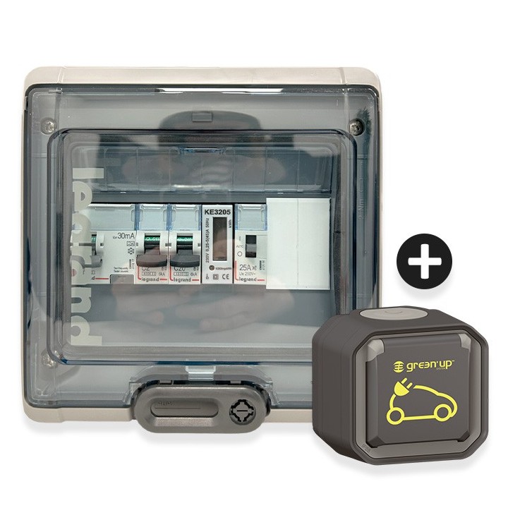 Legrand - Kit recharge véhicule électrique + Compteur énergie + Contacteur + Prise Green'up Access - Réf: 069785L-03-Précablé