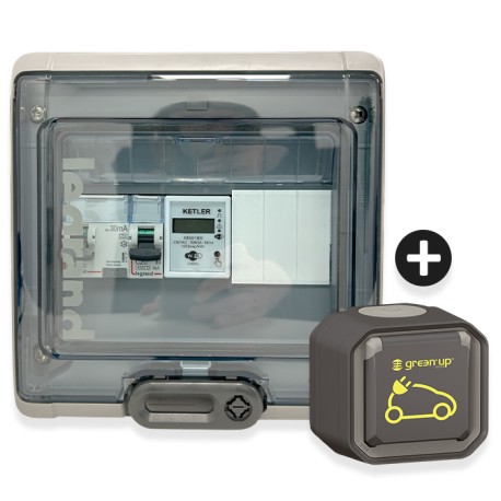 Legrand - Kit recharge pour véhicule électrique + Compteur énergie WIFI + Prise Green'up Access - Réf : 069785L-04-Précablé