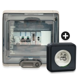 Legrand - Kit recharge pour véhicule électrique + Compteur énergie + Contacteur + Prise Mureva Styl - Réf : 36011-03-Précablé