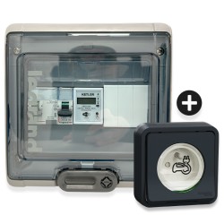 Legrand - Kit recharge pour véhicule électrique + Compteur énergie WIFI + Prise Mureva Styl encastrée - Réf : 36011-04-Précablé