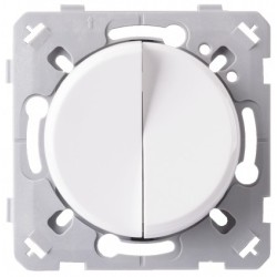 Ohmtec - EPURE - Interrupteur double va et vient blanc - Réf : 480401O