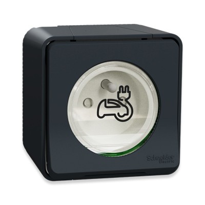 Legrand - Kit recharge véhicule électrique + Compteur énergie WIFI + Prise Mureva Styl saillie noir - Réf : 36010-04-Précablé