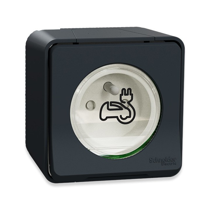 Legrand - Kit recharge véhicule électrique + Compteur énergie WIFI + Prise Mureva Styl saillie noir - Réf : 36010-04-Précablé