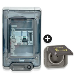 Legrand - Kit recharge pour véhicule électrique + Compteur énergie 45A + Prise Green'up encastrée - Réf : 069885L-02-Précablé
