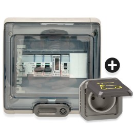 Legrand - Kit recharge pour véhicule électrique + Compteur énergie + Contacteur + Prise Green'up - Réf : 069885L-03-Précablé