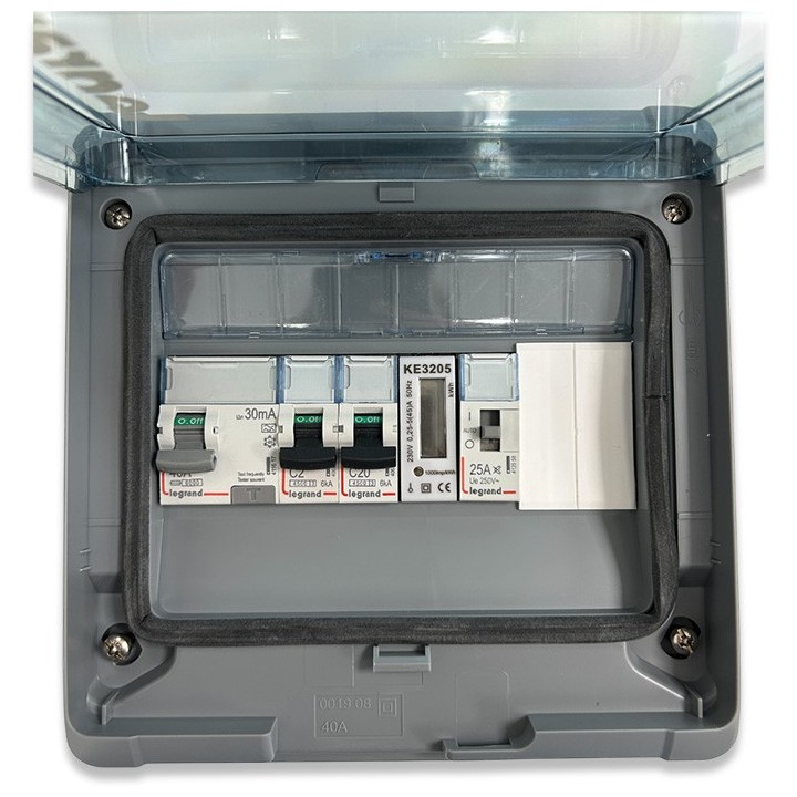 Legrand - Kit recharge pour véhicule électrique + Compteur énergie + Contacteur + Prise Green'up - Réf : 069885L-03-Précablé