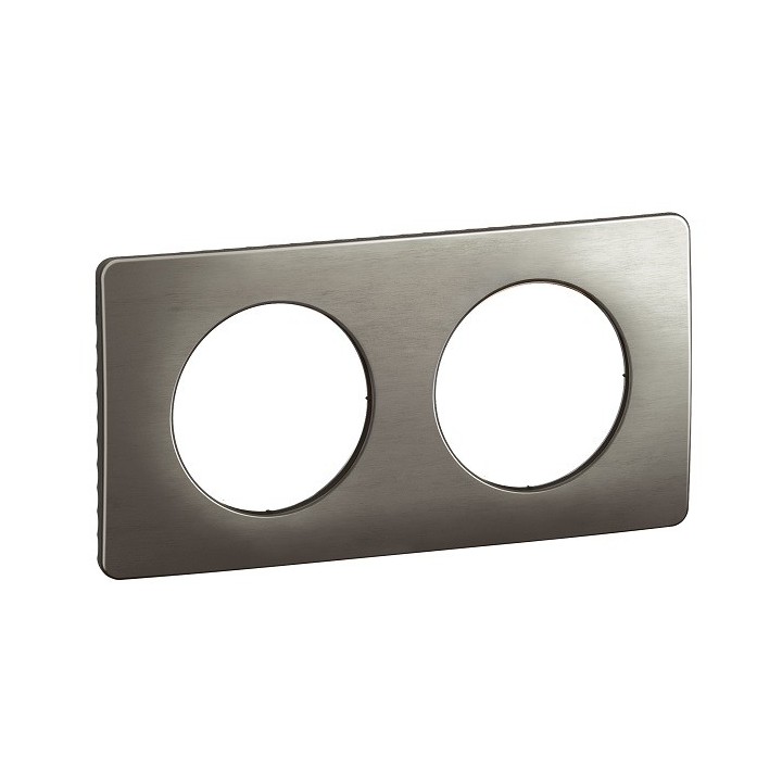 Legrand Céliane - Plaque de finition Acier Satiné - 2 postes - Réf : CP1802