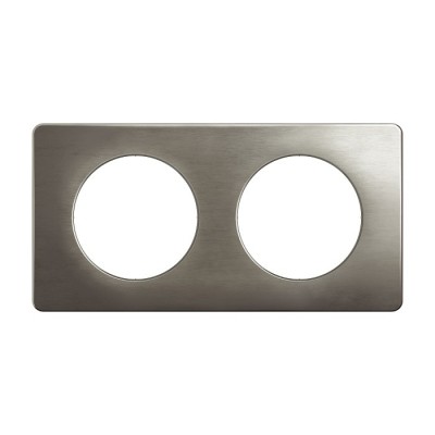 Legrand Céliane - Plaque de finition Acier Satiné - 2 postes - Réf : CP1802