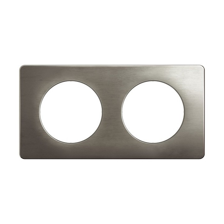 Legrand Céliane - Plaque de finition Acier Satiné - 2 postes - Réf : CP1802