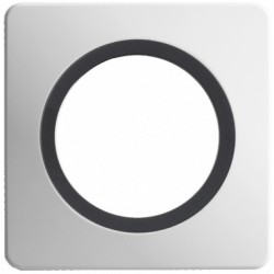 Ohmtec - EPURE - Prise 2P+T 16A Affleurante Anthracite avec Plaque blanche - Complet - Réf : 480721O-P01