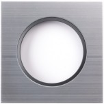 Ohmtec - EPURE - Prise 2P+T 16A Affleurante Anthracite avec Plaque alu brossé - Complet - Réf : 480721O-P03