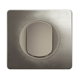 Legrand Céliane - Interrupteur ou Va et Vient 10A - Titane - Complet - Plaque en acier satiné - Réf : CT0001-P