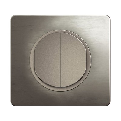 Legrand Céliane - Double interrupteur ou va et vient 10A - Titane - Complet - Plaque Réf : CT2001-P