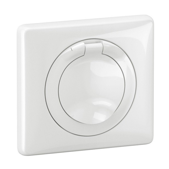 Legrand Céliane - Prise de courant 2P+T avec enjoliveur à volet et plaque étanche IP44 - Blanc - Réf : CB8111-P
