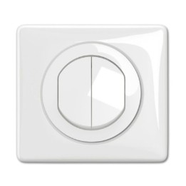 Legrand Céliane - Interrupteur ou va-et-vient double 10A avec plaque étanche IP44 - Blanc - Réf : CB4001